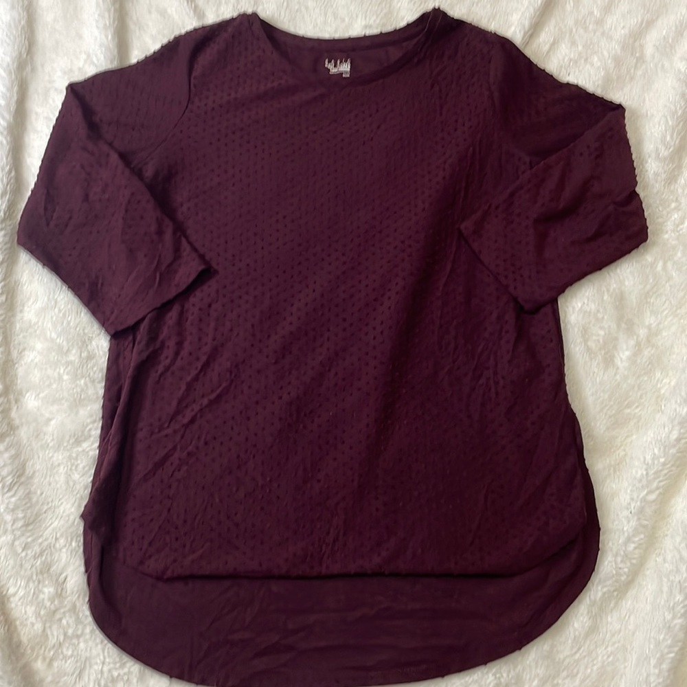 Basic editions burgundy blouse